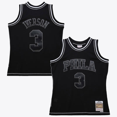Philadelphia 76ers Mitchell & Ness Allen Iverson 1996 Contrast 2K Swingman Jersey - Black