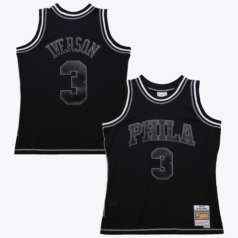 Philadelphia 76ers Mitchell & Ness Allen Iverson 1996 Contrast 2K Swingman Jersey - Black