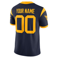 West Virginia Mountaineers Nike Custom Football Game Jersey - Navy