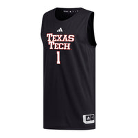 #1 Texas Tech Red Raiders adidas Replica Basketball Jersey - Black