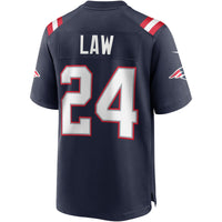New England Patriots Ty Law Nike Navy Game Retired Player Jersey