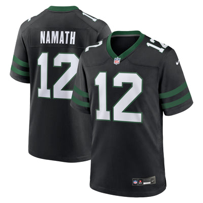 New York Jets Joe Namath Nike Legacy Black Alternate Retired Player Game Jersey