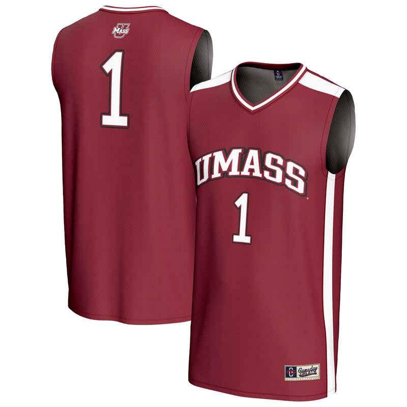 #1 UMass Minutemen GameDay Greats Lightweight Basketball Fashion Jersey - Maroon