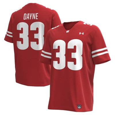 Ron Dayne Wisconsin Badgers Under Armour NIL Football Replica Player Jersey - Red