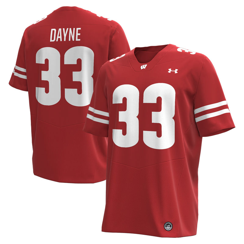 Ron Dayne Wisconsin Badgers Under Armour NIL Football Replica Player Jersey - Red