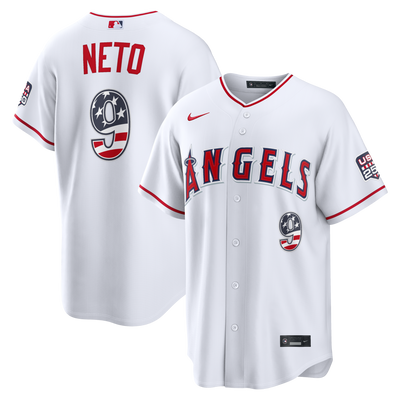 Fourth of July Los Angeles Angels Zach Neto Nike White USA 250 Stadium Jersey