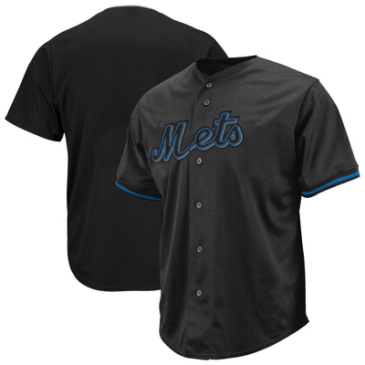 New York Mets Profile Black Big & Tall Pop Fashion Jersey