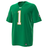 #1 Notre Dame Fighting Irish Under Armour Irish Wear Green Football Replica Jersey - Kelly Green