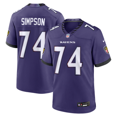 Baltimore Ravens John Simpson Nike Purple Team Game Jersey