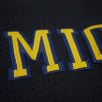 Mitchell & Ness Black Michigan Wolverines On The Clock Full-Button Fashion Jersey