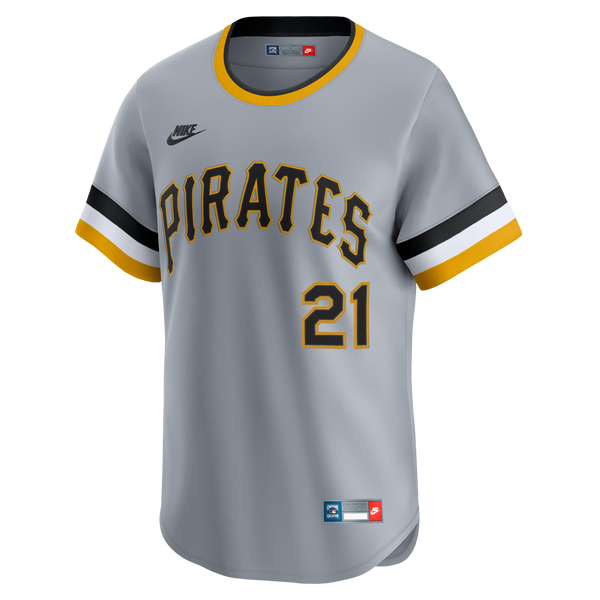 Pittsburgh Pirates Roberto Clemente Nike Gray Throwback Cooperstown Collection Limited Jersey
