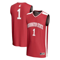 #1 Washington State Cougars GameDay Greats Lightweight Collegiate Basketball Fashion Jersey - Crimson