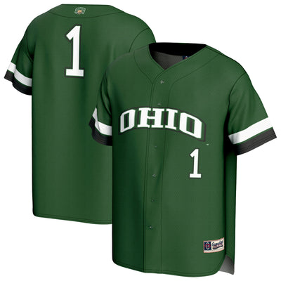 #1 Ohio Bobcats GameDay Greats Lightweight Collegiate Baseball Fashion Jersey - Green