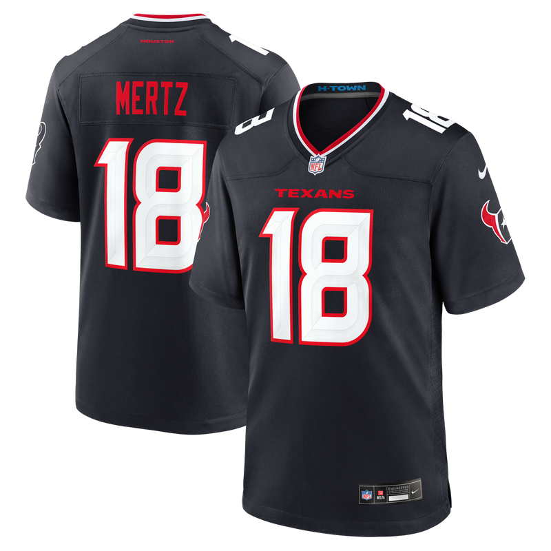 Houston Texans Graham Mertz Nike Navy Team Game Jersey