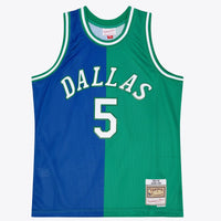 Dallas Mavericks Mitchell & Ness Jason Kidd 1994 Split Swingman Jersey - Blue/Green