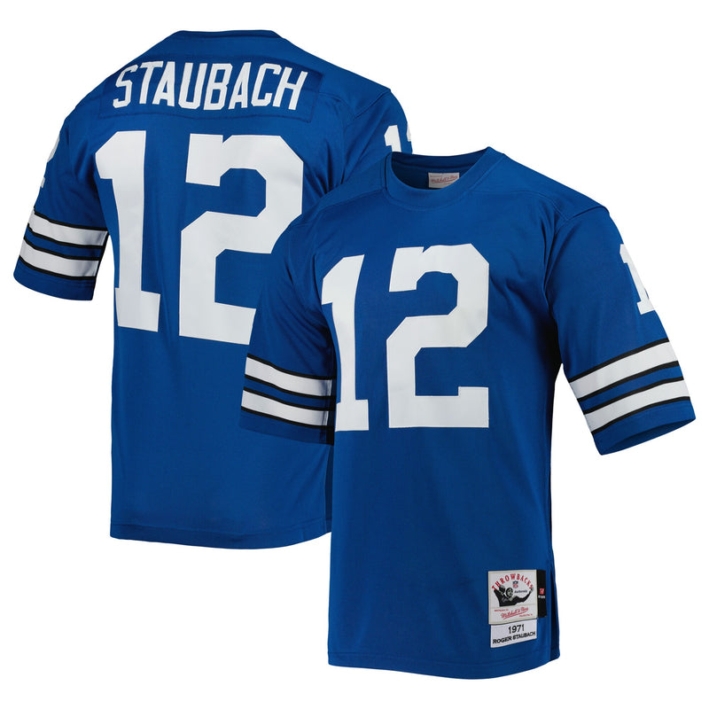 Dallas Cowboys 1971 Roger Staubach Mitchell & Ness Royal Authentic Throwback Retired Player Jersey
