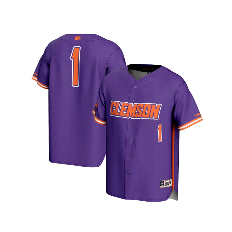 #1 Clemson Tigers GameDay Greats Lightweight Baseball Fashion Jersey - Purple