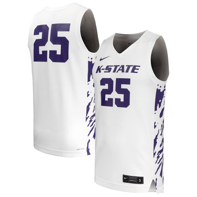 #25 Kansas State Wildcats Nike Replica Basketball Jersey - White