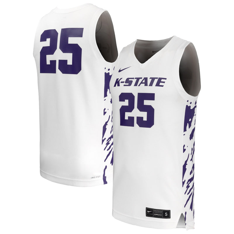 #25 Kansas State Wildcats Nike Replica Basketball Jersey - White