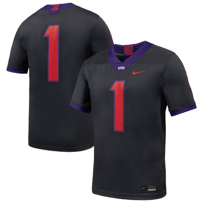 #1 TCU Horned Frogs Nike Alternate Game Football Jersey - Anthracite