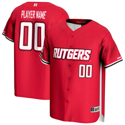 Rutgers Scarlet Knights GameDay Greats NIL Pick-A-Player Lightweight Baseball Jersey - Scarlet