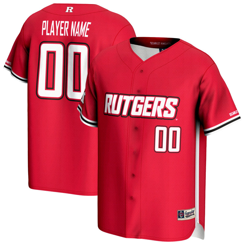 Rutgers Scarlet Knights GameDay Greats NIL Pick-A-Player Lightweight Baseball Jersey - Scarlet