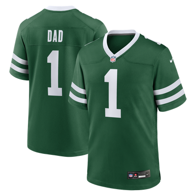 New York Jets Nike Legacy Green #1 Dad Game Jersey