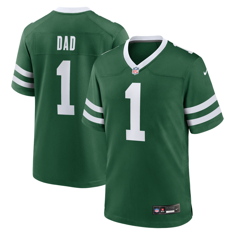 New York Jets Nike Legacy Green #1 Dad Game Jersey
