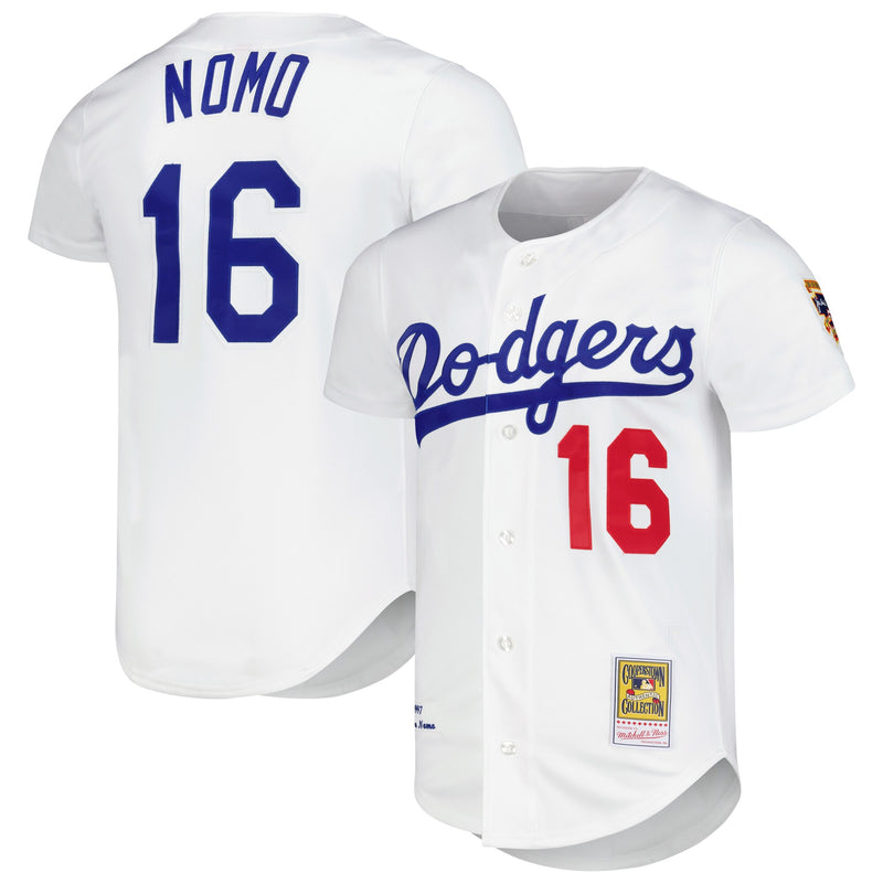 Los Angeles Dodgers Hideo Nomo Mitchell & Ness White Cooperstown Collection Authentic Jersey