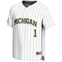 #1 Michigan Wolverines GameDay Greats Lightweight Baseball Fashion Jersey - White