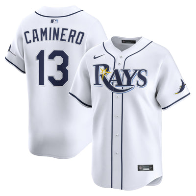 Tampa Bay Rays Junior Caminero Nike White Home Limited Jersey