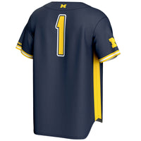 #1 Michigan Wolverines GameDay Greats Lightweight Baseball Fashion Jersey - Navy