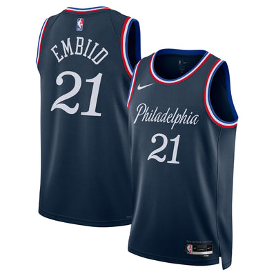Philadelphia 76ers Nike 2025/26 City Edition Swingman Jersey - Navy - Joel Embiid