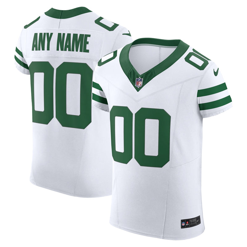 New York Jets Nike White Vapor F.U.S.E. Elite Custom Jersey