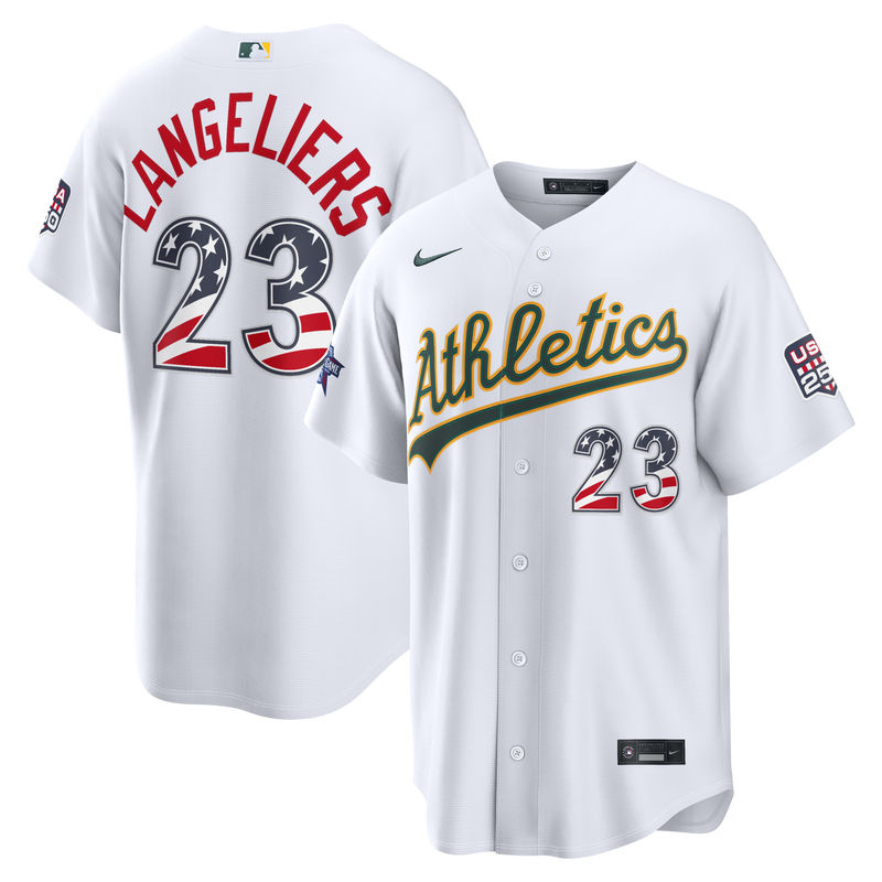 2026 All-Star Edition Stars & Stripes Athletics Shea Langeliers Nike White Stadium Jersey