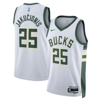 Milwaukee Bucks Nike Association Edition Swingman Jersey - White - Kasparas Jakučionis