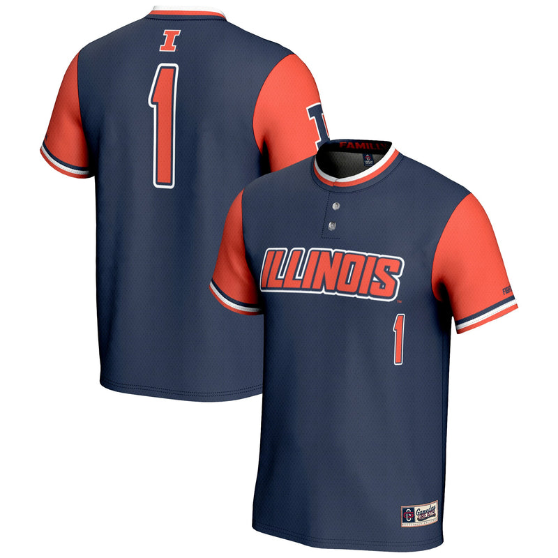 #1 Illinois Fighting Illini GameDay Greats Lightweight Softball Jersey - Navy