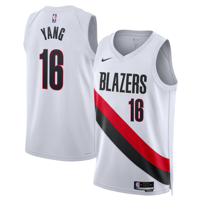 Portland Trail Blazers Nike Replica Association Edition Swingman Jersey - White - Yang Hansen -