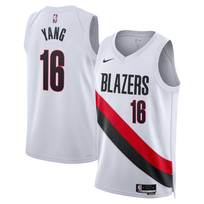 Portland Trail Blazers Nike Replica Association Edition Swingman Jersey - White - Yang Hansen -