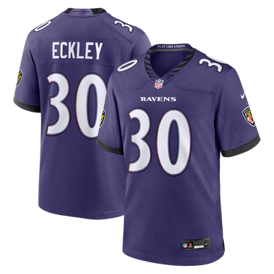 Baltimore Ravens Ryan Eckley Nike Purple Team Game Jersey