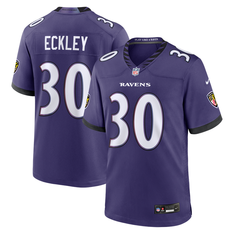 Baltimore Ravens Ryan Eckley Nike Purple Team Game Jersey