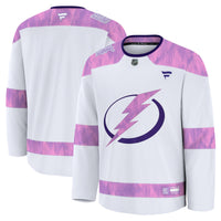 Tampa Bay Lightning Fanatics White 2024 Hockey Fights Cancer Practice Jersey