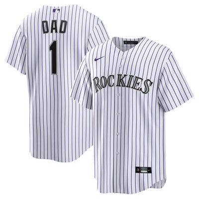 Colorado Rockies Nike White #1 Dad Home Replica Jersey