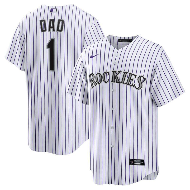 Colorado Rockies Nike White #1 Dad Home Replica Jersey
