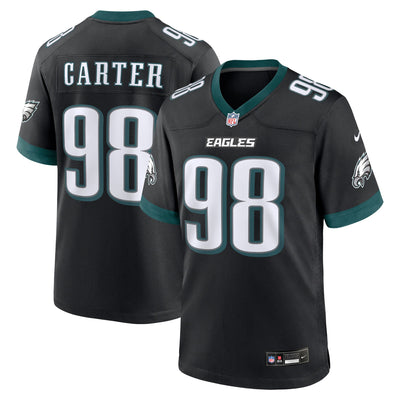 Philadelphia Eagles Jalen Carter Nike Black Alternate Game Player Jersey