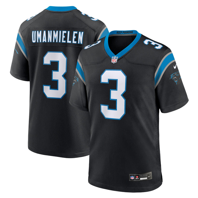 Carolina Panthers Princely Umanmielen Nike Black Team Game Jersey