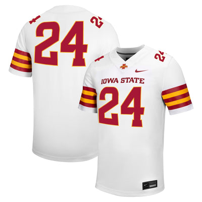 #24 Iowa State Cyclones Nike Untouchable Football Jersey – White