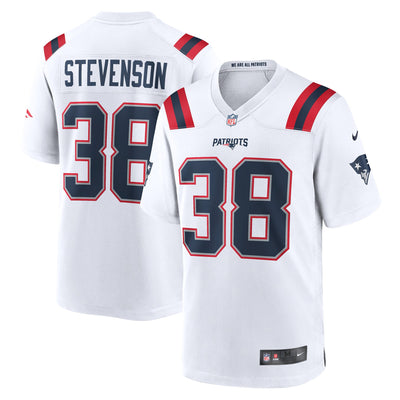 New England Patriots Rhamondre Stevenson Nike White Game Player Jersey