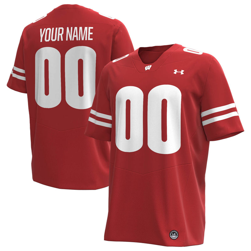 Wisconsin Badgers Under Armour Custom Replica Football Jersey - Red