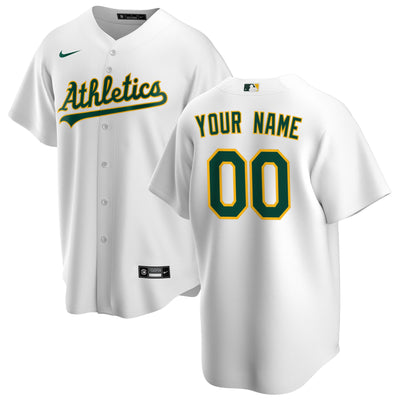 Athletics Nike White Home Replica Custom Jersey